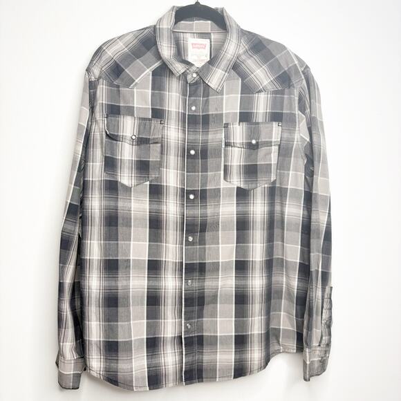 Levi’s Men’s XL Modern Plaid Long Sleeve Snap Shirt - Picture 1 of 10